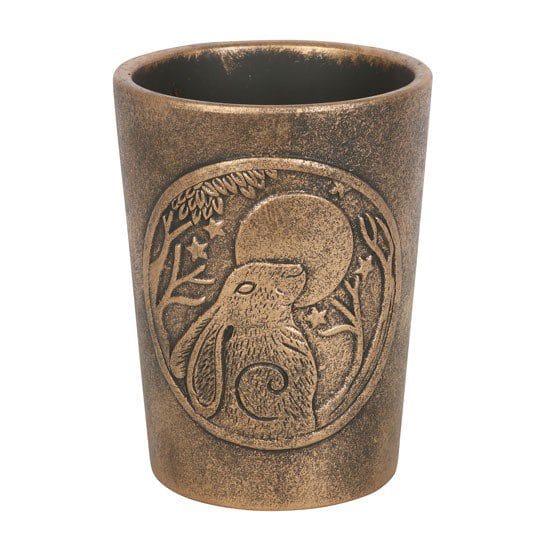 Moon Gazing Hare Bronze Terracotta Plant Pot by Lisa Parker Moon Gazing Hare Bronze Terracotta Plant Pot by Lisa Parker