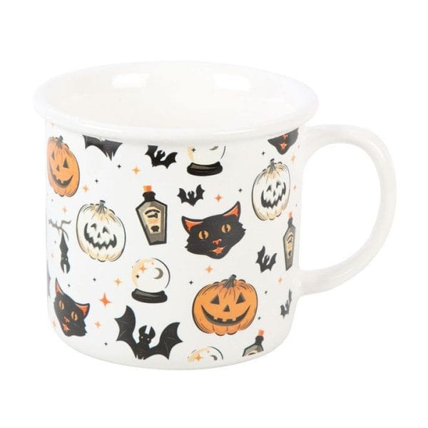 Spooky Cat and Pumpkin Print Mug Spooky Cat and Pumpkin Print Mug
