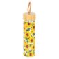Sunflower Print Glass Water Bottle