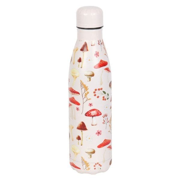 All Over Mushroom Print Metal Water Bottle All Over Mushroom Print Metal Water Bottle