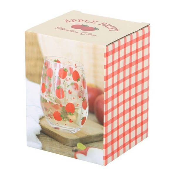 Apple Print Stemless Glass Apple Print Stemless Glass