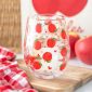 Apple Print Stemless Glass