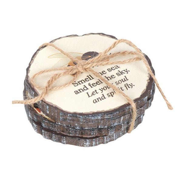 Bee Radiant Wood Slice Coaster Set Bee Radiant Wood Slice Coaster Set
