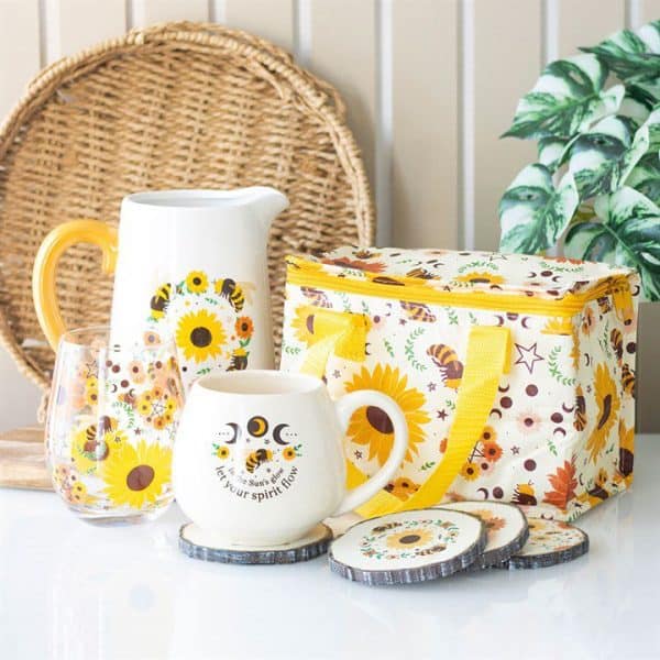 Bee Radiant Wood Slice Coaster Set Bee Radiant Wood Slice Coaster Set