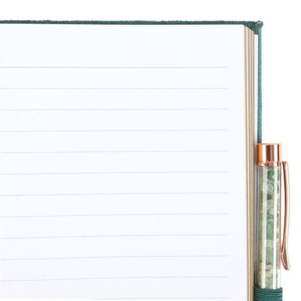 Book of Abundance Journal with Green Aventurine Crystal Pen Book of Abundance Journal with Green Aventurine Crystal Pen