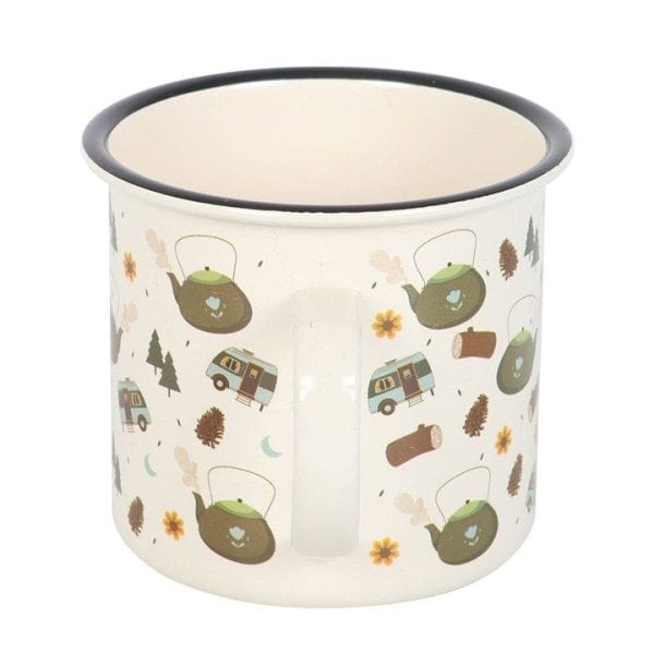 Camping Print Enamel Mug Camping Print Enamel Mug