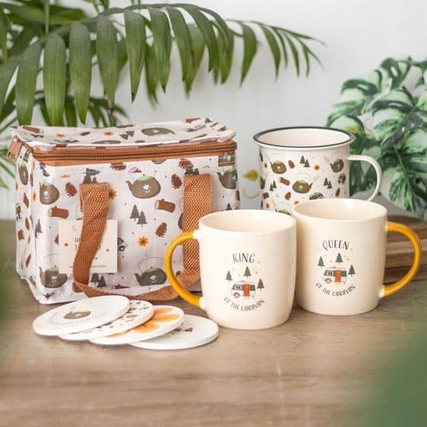 Camping Print Enamel Mug Camping Print Enamel Mug