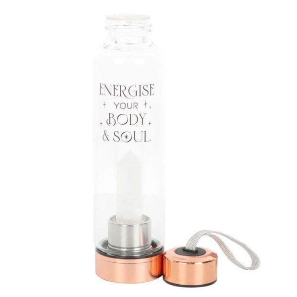 Clear Quartz Body and Soul Glass Water Bottle Clear Quartz Body and Soul Glass Water Bottle