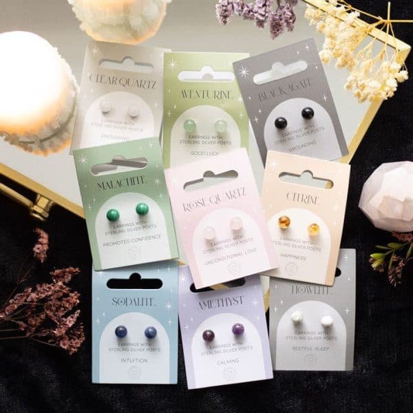 Clear Quartz Semi Precious Crystal Earrings Clear Quartz Semi Precious Crystal Earrings