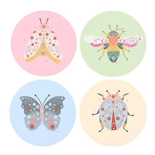 Floral Bug Coaster Set Floral Bug Coaster Set