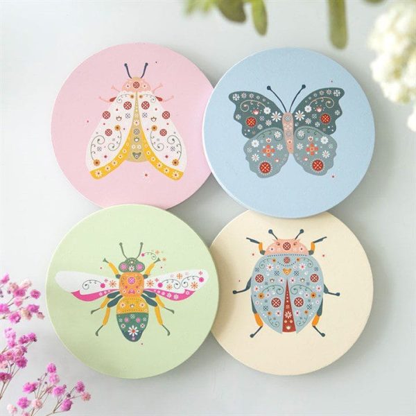 Floral Bug Coaster Set Floral Bug Coaster Set