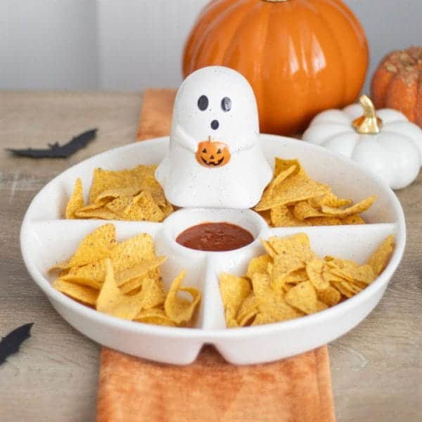 Ghost Chip & Dip Snack Dish Ghost Chip & Dip Snack Dish