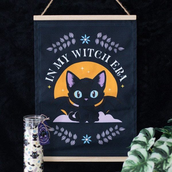 In My Witch Era Bat Cat Fabric Wall Hanging In My Witch Era Bat Cat Fabric Wall Hanging