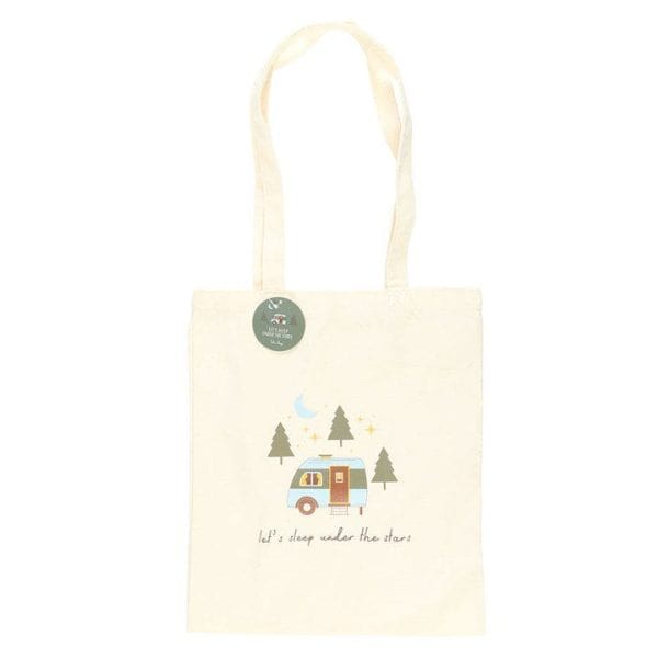 Let's Sleep Under the Stars Caravan Polycotton Tote Bag Let's Sleep Under the Stars Caravan Polycotton Tote Bag