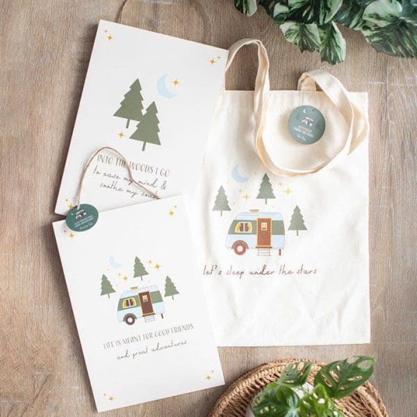 Let's Sleep Under the Stars Caravan Polycotton Tote Bag Let's Sleep Under the Stars Caravan Polycotton Tote Bag