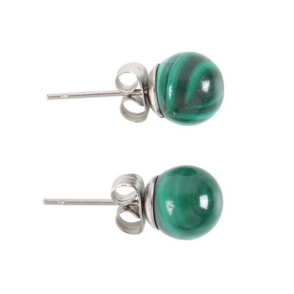 Malachite Semi Precious Crystal Earrings Malachite Semi Precious Crystal Earrings