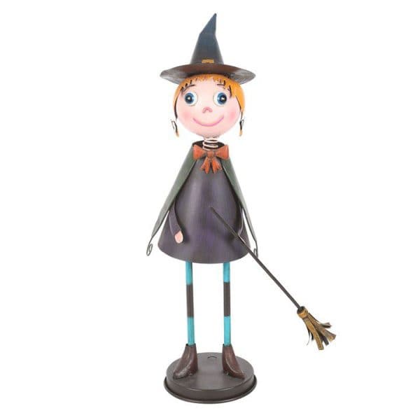 Metal Witch Ornament with Broom Metal Witch Ornament with Broom