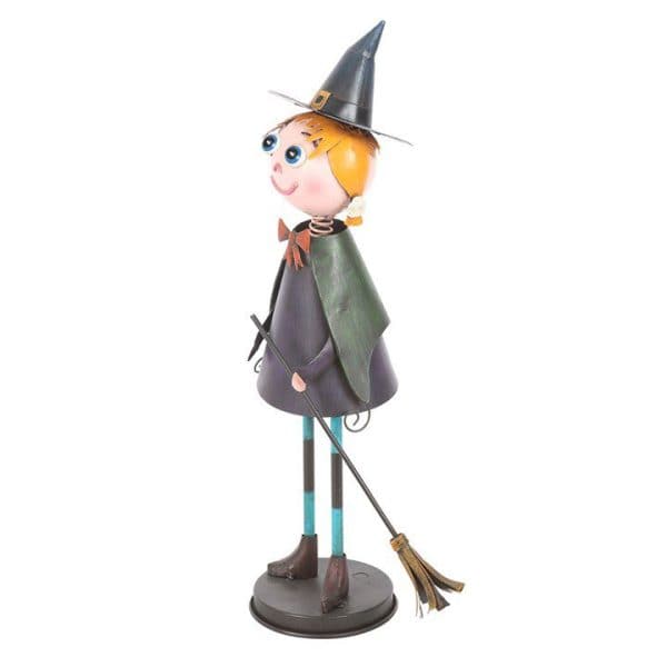 Metal Witch Ornament with Broom Metal Witch Ornament with Broom