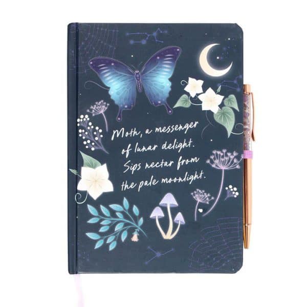 Midnight Moth Journal with Amethyst Pen Midnight Moth Journal with Amethyst Pen