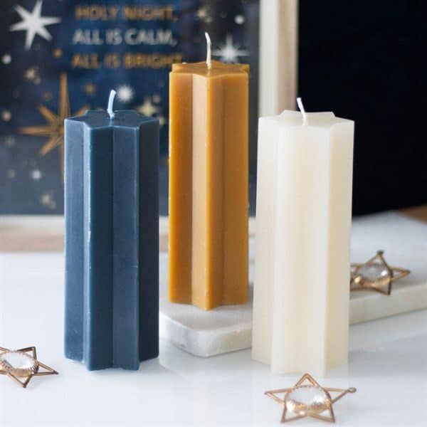 Navy Starry Night Star Shaped Taper Candle Navy Starry Night Star Shaped Taper Candle