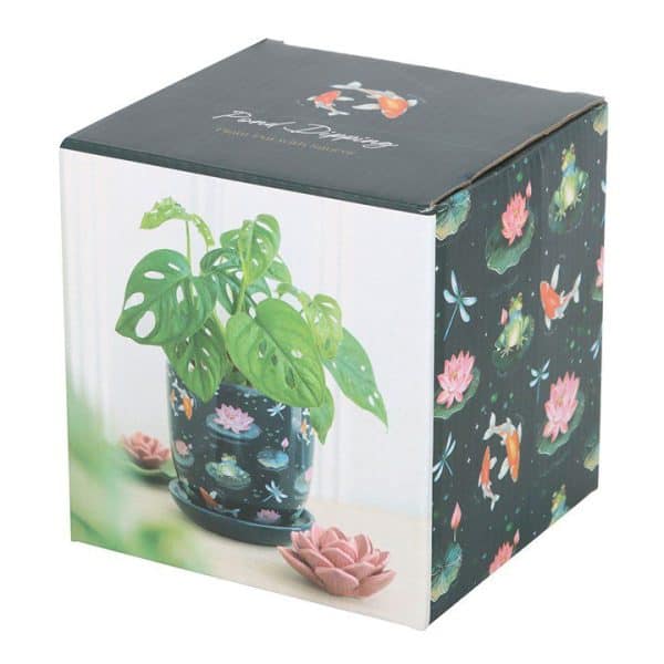 Pond Print Plant Pot with Saucer Pond Print Plant Pot with Saucer