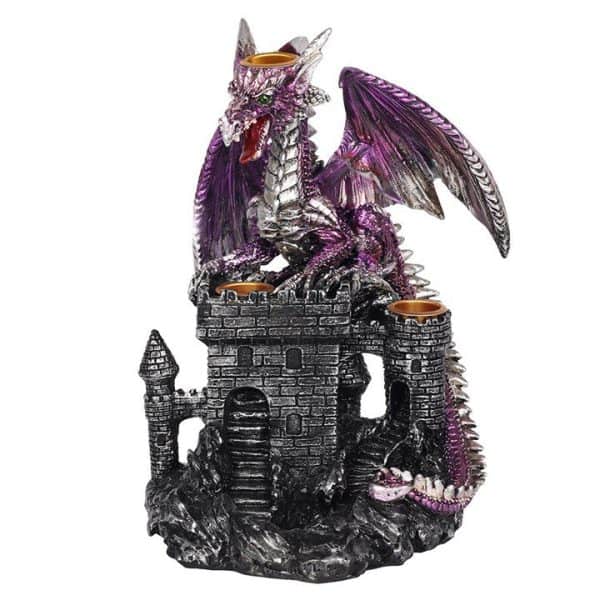 Purple Dragon on Castle Backflow Incense Burner Purple Dragon on Castle Backflow Incense Burner
