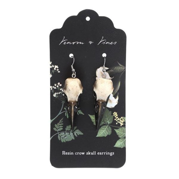 Resin Crow Skull Earrings Resin Crow Skull Earrings