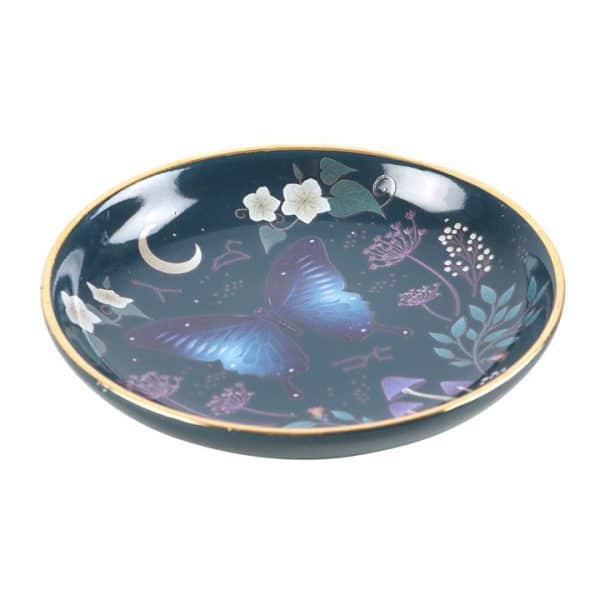 Round Midnight Moth Trinket Dish Round Midnight Moth Trinket Dish