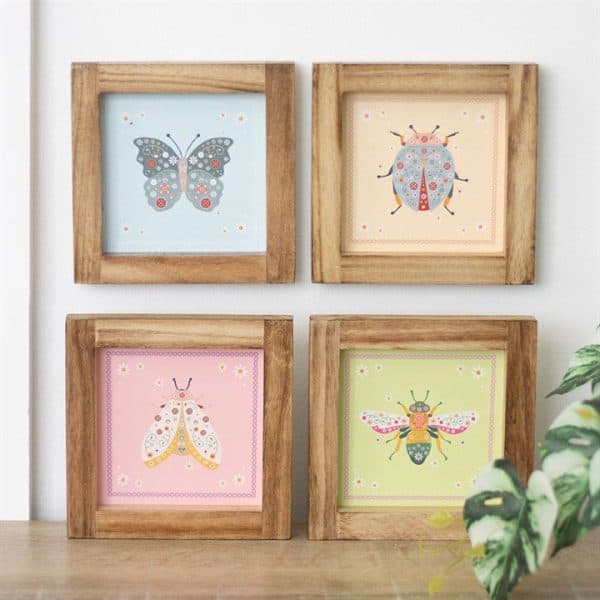Set of 4 Floral Bug Framed Wall Art Prints Set of 4 Floral Bug Framed Wall Art Prints