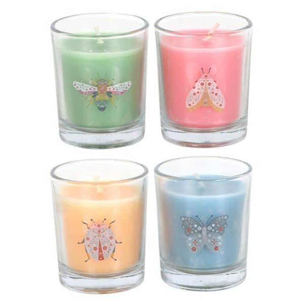 Set of 4 Floral Bug Mandarin & Bergamot Candles Set of 4 Floral Bug Mandarin & Bergamot Candles
