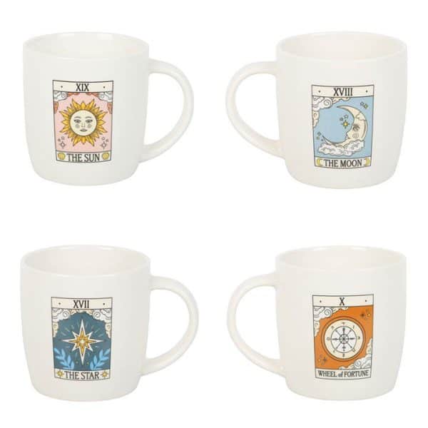 Set of 4 Vintage Tarot Mugs Set of 4 Vintage Tarot Mugs