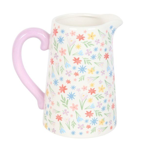 Spring Floral Print Ceramic Flower Jug Spring Floral Print Ceramic Flower Jug