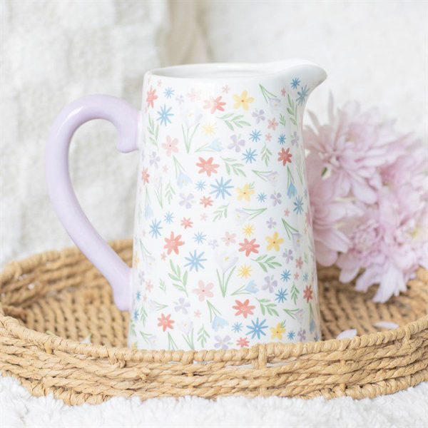 Spring Floral Print Ceramic Flower Jug Spring Floral Print Ceramic Flower Jug