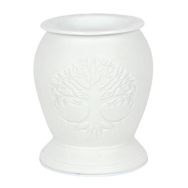 Tree of Life White Ceramic Electric Oil Burner and Wax Warmer Tree of Life White Ceramic Electric Oil Burner and Wax Warmer