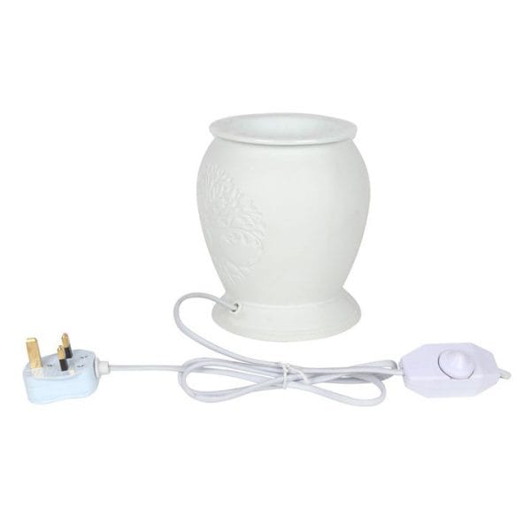 Tree of Life White Ceramic Electric Oil Burner and Wax Warmer Tree of Life White Ceramic Electric Oil Burner and Wax Warmer
