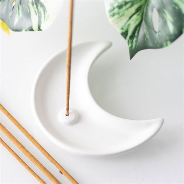 White Crescent Moon Incense Stick Holder White Crescent Moon Incense Stick Holder