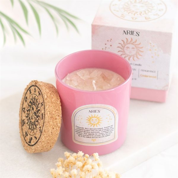 Aries Cedarwood Gemstone Zodiac Candle Aries Cedarwood Gemstone Zodiac Candle