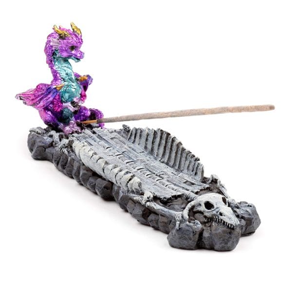 Ashcatcher Incense Burner - Elements Baby Dragon Skeleton DRG552 - Image 2