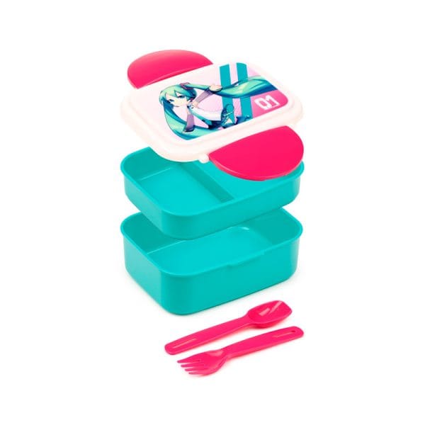 Bento Clip Lock Lunch Box with Cutlery - Hatsune Miku LBOX132 - Image 2
