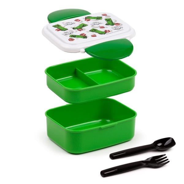 Bento Clip Lock Lunch Box with Cutlery - Minecraft Creeper & TNT LBOX103 - Image 2