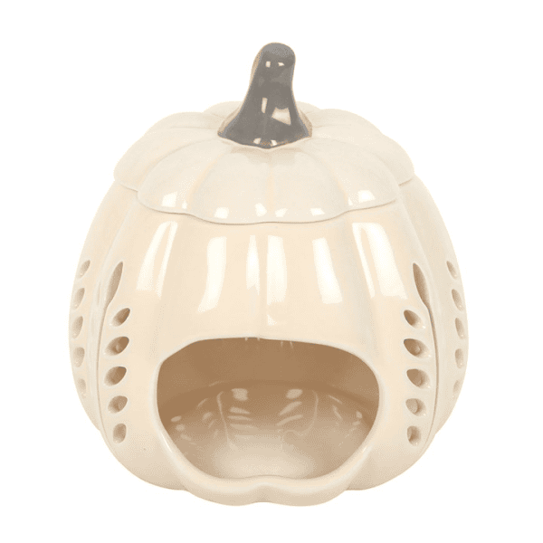Cream Leaf Cut Out Pumpkin Oil Burner and Wax Warmer Cream Leaf Cut Out Pumpkin Oil Burner and Wax Warmer