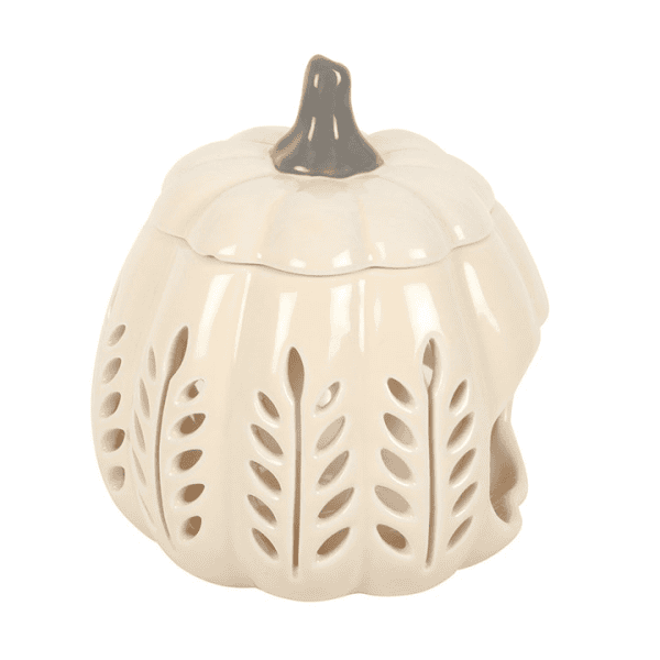 Cream Leaf Cut Out Pumpkin Oil Burner and Wax Warmer Cream Leaf Cut Out Pumpkin Oil Burner and Wax Warmer