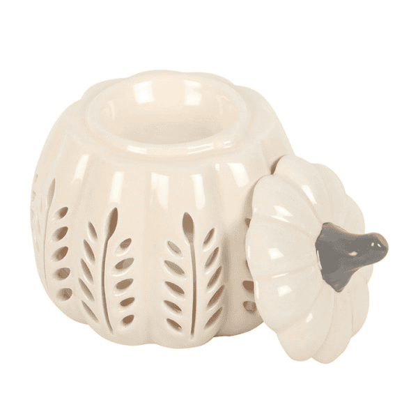 Cream Leaf Cut Out Pumpkin Oil Burner and Wax Warmer Cream Leaf Cut Out Pumpkin Oil Burner and Wax Warmer