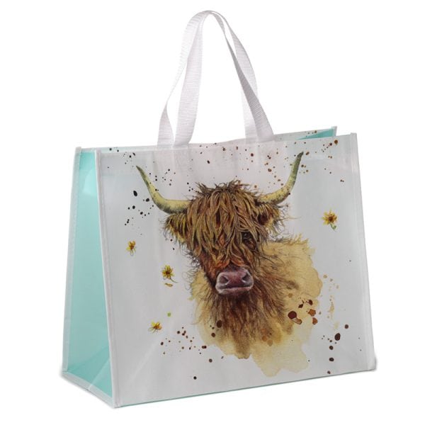 Durable Reusable Shopping Bag - Jan Pashley Highland Coo Cow NWBAG83 - Image 1
