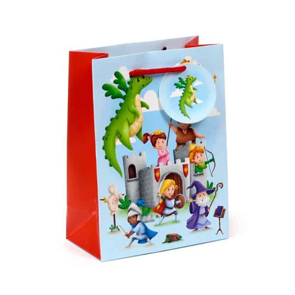 Gift Bag (Medium) - Knights & Dragons GBAG121B - Image 1