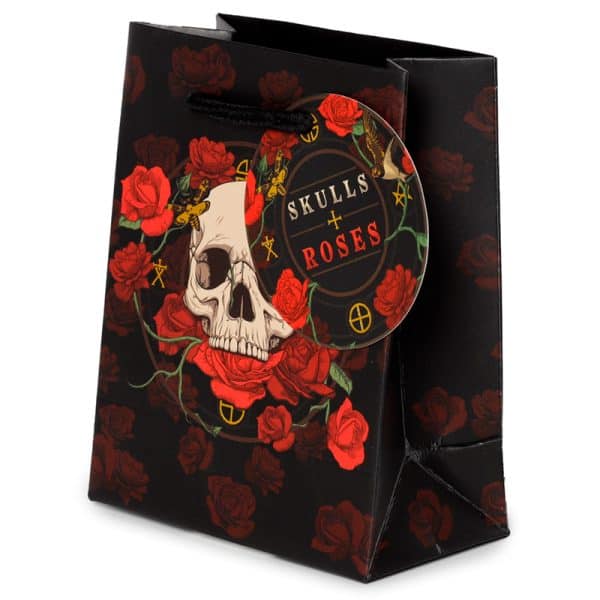 Gift Bag (Small) - Skulls & Roses Red Roses GBAG90C - Image 2