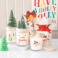 Holly Jolly Pine & Fir Glass Candle with Tree