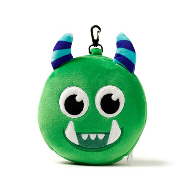 Relaxeazzz Travel Pillow & Eye Mask - Green Monstarz Monster CUSH223 - Image 4