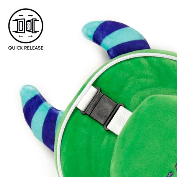 Relaxeazzz Travel Pillow & Eye Mask - Green Monstarz Monster CUSH223 - Image 5