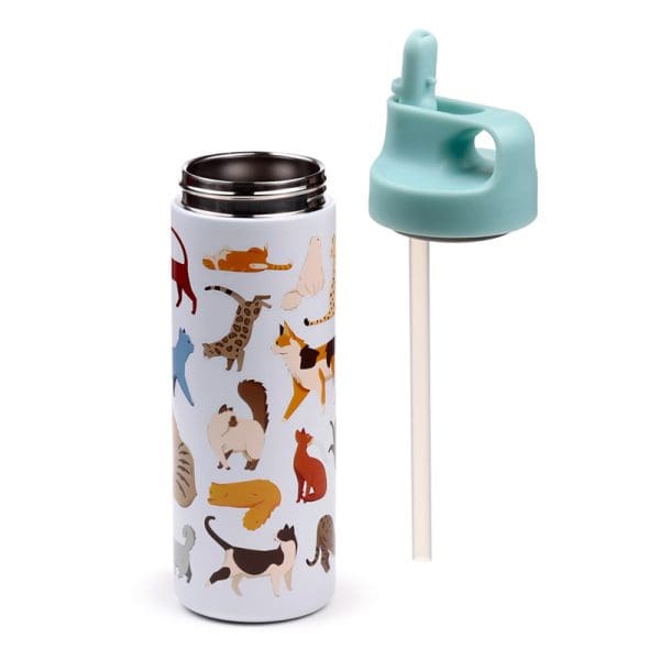 Reusable Insulated Flip Top Drinks Bottle 500ml - Feline Fine Cats BOT234 - Image 4